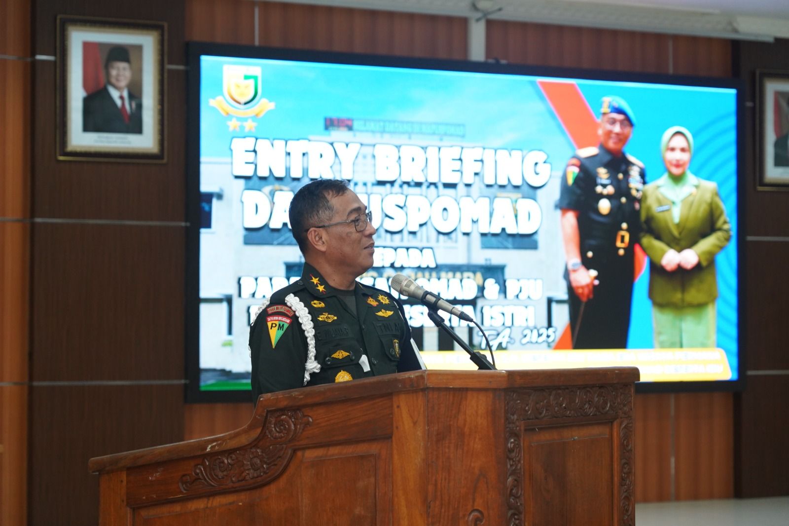 Danpuspomad Berikan Entry Briefing Kepada Para Dansatpomad